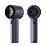 Ventilador portátil de mano JISULIFE, velocidad ajustable (1-100), modo turbo mini y batería recargable de 3600 mAh, pantalla digital, regalo ideal para mujeres y hombres, ideal para viajes, acampadas y actividades al aire libre - Azul