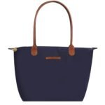 Bolso de mano de nailon impermeable para mujer. Bolso de diseño ligero con cremallera. Bolso elegante y resistente.