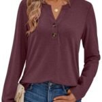 Camisas de manga larga para mujer de AUTOMET: moda otoño 2025, tops elegantes y casuales, blusas Henley de última tendencia, conjuntos bonitos para ir al trabajo