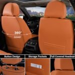 Coverado Seat Covers, Car Seat Covers Full Set, Leather Seat Covers for Cars, Automotive Seat Covers Car Seat Protector Car Accessories Fit for Most Sedans SUV Pick-up Truck(Black&amp;Brown) - Image 2