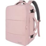 Mochila de viaje Taygeer para mujer, mochila de mano con puerto de carga USB y bolsa para zapatos, mochila homologada para vuelos con espacio para portátil de 15,6 pulgadas según la TSA, mochila informal para enfermeras, ideal para escapadas de fin de semana, viajes de negocios y senderismo, color rosa