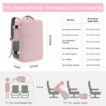 Mochila de viaje Taygeer para mujer, mochila de mano con puerto de carga USB y bolsa para zapatos, mochila homologada para vuelos con espacio para portátil de 15,6 pulgadas según la TSA, mochila informal para enfermeras, ideal para escapadas de fin de semana, viajes de negocios y senderismo, color rosa - Imagen 3