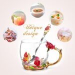 OEAGO Gifts for Mom Women Valentines Day Gifts for Her Glass Coffee Enamels Mug Best Birthday Valentine's for Girlfriend Wife Mothers Day from Daughter Son Tea Cup Stocking Stuffers Christmas - Image 3