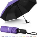 Paraguas de viaje resistente al viento de Seniny, paraguas automáticos para la lluvia, paraguas portátiles y compactos para la mochila, con protección UV de alta intensidad, paraguas plegable pequeño para el sol, ideal para el coche y para pasear