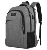 Mochila para portátil MATEIN Travel: mochila de negocios antirrobo, delgada y resistente, con puerto de carga USB; bolsa para ordenador resistente al agua, ideal para la universidad y el colegio, regalo para hombres y mujeres; apta para portátiles de 15,6 pulgadas; color gris