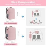 Mochila de viaje Taygeer para mujer, mochila de mano con puerto de carga USB y bolsa para zapatos, mochila homologada para vuelos con espacio para portátil de 15,6 pulgadas según la TSA, mochila informal para enfermeras, ideal para escapadas de fin de semana, viajes de negocios y senderismo, color rosa - Imagen 6