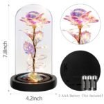 Childom Valentines Day Rose Gifts for Her,Birthday Gifts for Women Mom Mothers Day,Flowers for Delivery Prime,Colorful Light Up Rose in A Glass Dome,Anniversary Valentines Roses Gift for Wife Daughter - Image 4