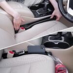 Juego de 2 rellenos para huecos entre asientos de coche, rellenos multifuncionales de espuma blanda para los laterales de los asientos con organizador y gancho, tapón para huecos 3 en 1 de ajuste universal para turismos, SUV y camionetas, que rellenan el hueco entre el asiento y la consola