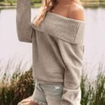 LILLUSORY: Jerséis de mujer con hombros al descubierto, de corte oversize, con mangas de murciélago y corte holgado