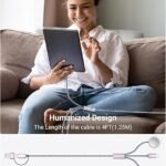 Temdan: artículos imprescindibles para viajar; cable USB-C 3 en 1 para cargar el Apple Watch, el iPhone 17 y dispositivos Lightning; cable de carga múltiple; artículos imprescindibles para vacaciones y acampadas; diseño portátil para iWatch y iPhone; 12-4FT