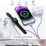 Temdan: artículos imprescindibles para viajar; cable USB-C 3 en 1 para cargar el Apple Watch, el iPhone 17 y dispositivos Lightning; cable de carga múltiple; artículos imprescindibles para vacaciones y acampadas; diseño portátil para iWatch y iPhone; 12-4FT