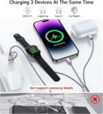Temdan for Travel Essentials,3 in 2 USB C Cable for Apple Watch Charger/iPhone 17 Charger/Lightning,Multi Charging Cable Cord,Vacation Camping Essentials,Portable Designed for iWatch &amp;iPhone 16-12-4FT - Image 2