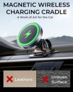 LISEN: cargador magnético MagSafe de 15 W para el coche, cargador inalámbrico magnético para el coche, soporte magnético para el móvil en el coche, soportes para el móvil y accesorios para el coche para mujeres y hombres, compatibles con Jeep y Ford F150, para iPhone 17-12, Samsung y Pixel - Imagen 2
