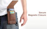 Phone Holster with Belt Clip for iPhone 17/16/15/14/13/12 Pro Max &amp; Plus, Galaxy S25/S24/S23/S22 Ultra &amp; Plus, Premium Leather Pouch with Card Holder, Magnetic Closure, Rugged Outdoor Case - L Brown - Image 4
