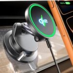 LISEN: cargador magnético MagSafe de 15 W para el coche, cargador inalámbrico magnético para el coche, soporte magnético para el móvil en el coche, soportes para el móvil y accesorios para el coche para mujer y hombre, compatibles con Jeep y Ford F150, para iPhone 17-12, Samsung y Pixel - Imagen 4