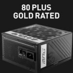 MSI MAG A1250GL PCIE5, fuente de alimentación compacta para gaming de 1250 W totalmente modular, 80+ Gold, compatible con ATX 3.1 y PCIe 5.1, cable 12V-2x6 bicolor nativo, 10 años de garantía