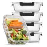 JoyJolt 24pc Borosilicate Glass Storage Containers with Lids | 12 Airtight/Freezer Safe Food Storage Containers for Pantry and Kitchen | Meal Prep Container for Lunch | Glass Tupperware Set