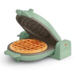 bella Flip-n-Store Waffle Maker with EverGood™ Ceramic Nonstick Coating, Fits-anywhere™ Kitchenware, Power Indicator Light, Cool Touch Handle &amp; Cord Wrap, 7” Wide &amp; 1" Deep Plates, 1000 Watt, Seaglass
