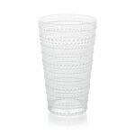 Santa Fe Clear Set of 6 Premium Acrylic Ice Tea Glass 22 oz – Unbreakable Drinkware with Textured Bubble Design, Shatterproof Tumblers for Indoor &amp; Outdoor Use