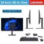 Ordenador de sobremesa todo en uno Lenovo AIO de 24" con resolución FHD, Office 365 para web de por vida, procesador Intel de 4 núcleos, 8 GB de RAM DDR4, SSD PCIe de 512 GB, Wi-Fi 6, Bluetooth 5.2, HDMI, color negro ónix, teclado, Windows 11 Home - Imagen 4