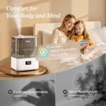 LEVOIT Humidifiers for Bedroom Large Room Home, (6L) Cool Mist Top Fill Essential Oil Diffuser for Baby &amp; Plants, Smart App &amp; Voice Control, Rapid Humidification &amp; Auto Mode - Quiet Sleep Mode, Gray - Image 3