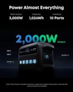 Estación de energía portátil Anker SOLIX C1000 Gen 2 con panel solar bifacial de 200 W, generador solar de 2.000 W (3.000 W de potencia máxima), carga completa en 49 minutos, batería LiFePO4 de 1.024 Wh - Imagen 6