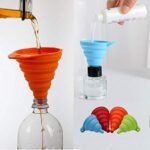 KongNai Kitchen Funnel Set 4 Pack, Small and Large, Kitchen Gadgets Accessories Foldable Silicone Collapsible Funnels for Filling Water Bottle Liquid Transfer Food Grade - Image 4