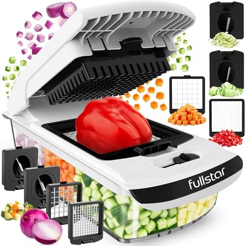51MFuS3gwQL Fullstar The Original Pro Chopper - Vegetable Chopper and Spiralizer, Food Chopper with Container, Fruit Slicer, Kitchen Gadgets & Gifts, Home Essentials (4 in 1, White) - Image 1
