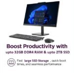 Ordenador de sobremesa todo en uno Lenovo AIO de 24" con resolución FHD, Office 365 para web de por vida, procesador Intel de 4 núcleos, 8 GB de RAM DDR4, SSD PCIe de 512 GB, Wi-Fi 6, Bluetooth 5.2, HDMI, color negro ónix, teclado, Windows 11 Home - Imagen 7