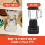bella 10 Speed Countertop Blender, Juicer &amp; Smoothie Maker, Fits-anywhere™ Kitchenware, Slim Flip &amp; Store Design, Dishwasher Safe 48oz Capacity Pitcher &amp; Lid, Stainless Steel Blade, 450 Watt, Oatmilk - Image 3