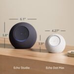 Amazon Echo Dot Max (último modelo), altavoz con Alexa que llena la habitación de sonido y ofrece casi el triple de graves; ideal para salones y espacios de tamaño medio; diseñado para Alexa+, color grafito